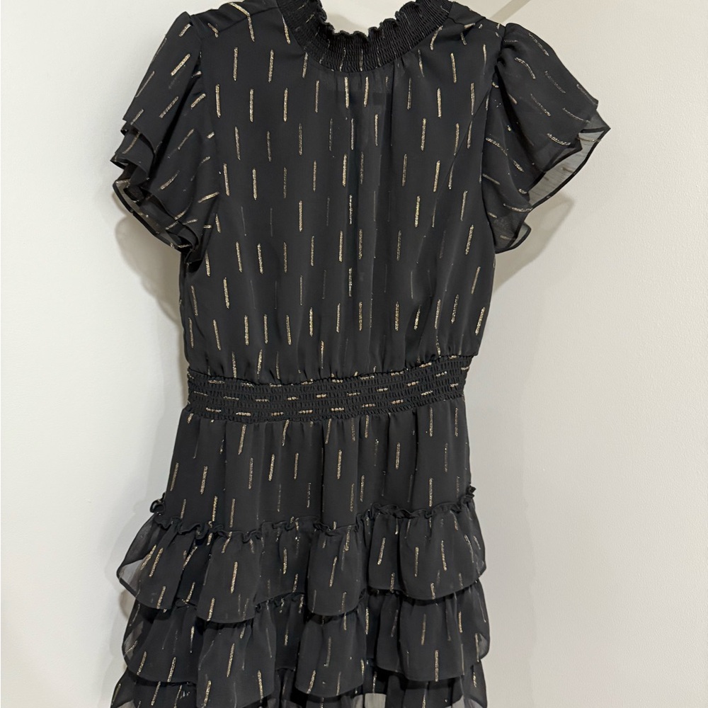 Express Black Dress with Gold Detailing